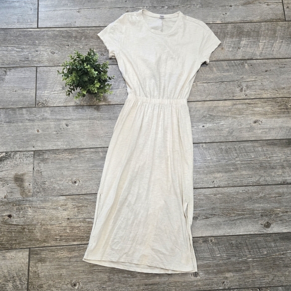 Old Navy Cream Cutout-Back Slub-Knit Midi Dress, Size XS Petite - Picture 1 of 7